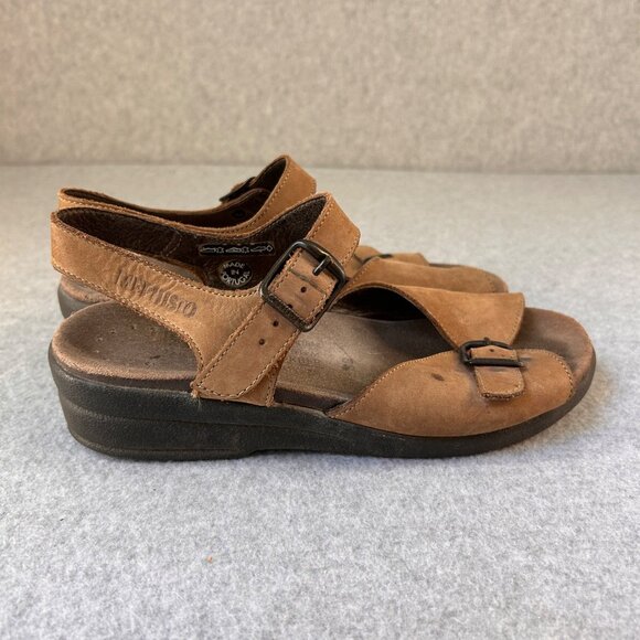 Mephisto Womens Size 38 / US 8 Brown Leather Adjustable Strap Sandals Buckles - Picture 5 of 14
